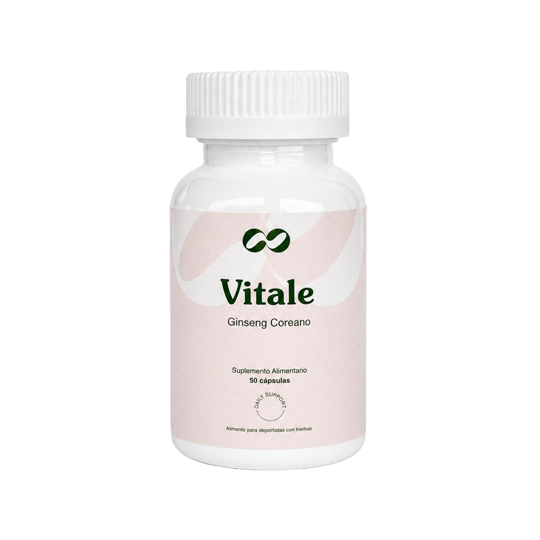 Vitale Ginseng Coreano 250 mg de Ono Care con extracto estandarizado de ginseng coreano.