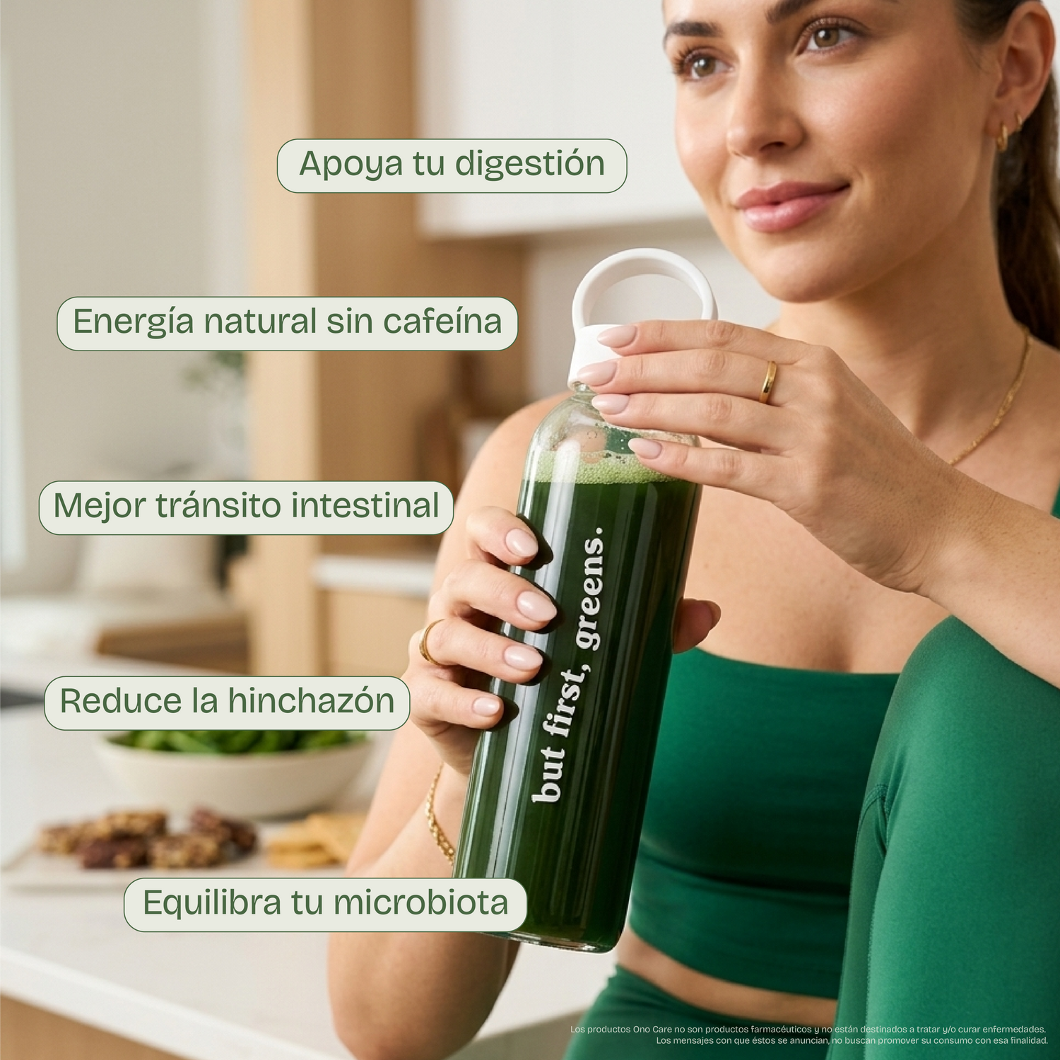 Uno de los mejores greens en Chile para digestión, energía y menos hinchazón, con probióticos, fibra y adaptógenos